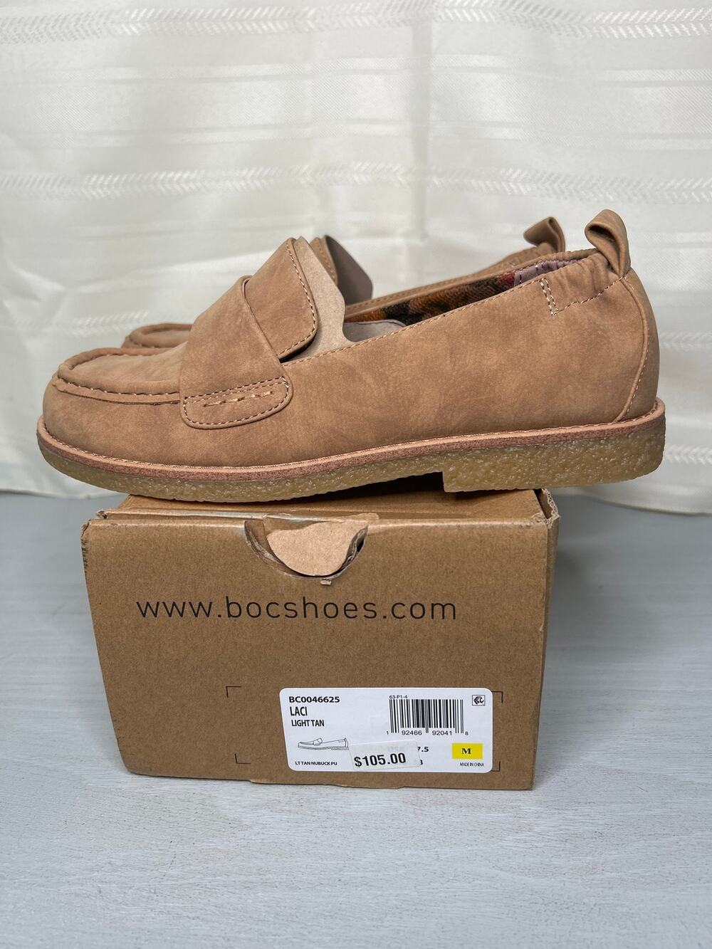 BOC by Born Laci Penny Loafers Light Tan Moc Toe Womens Size 7.5M